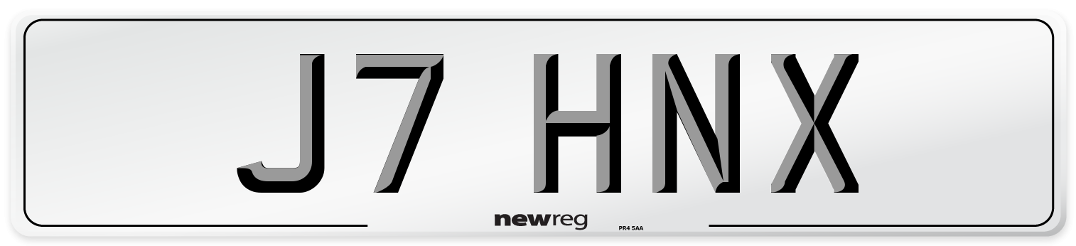 J7 HNX Number Plate from New Reg